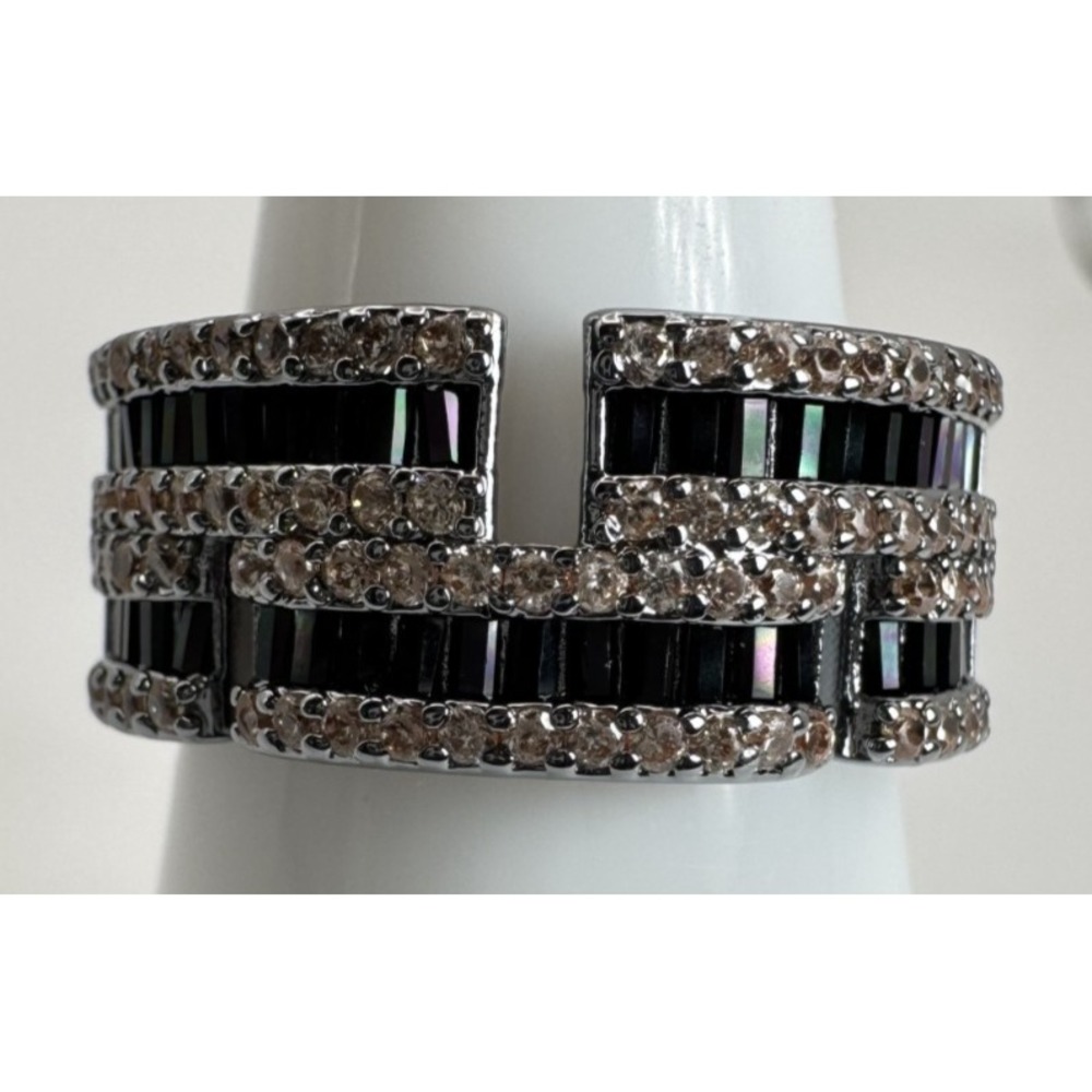 Bomb Party Ring Size 9 - RG79649 "Sun-Kissed Glow" Black Onyx CZ on Hematite